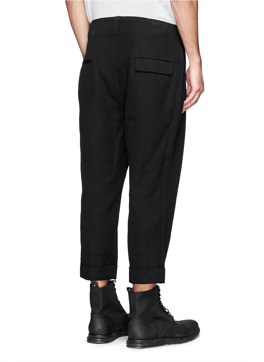 The Viridi-anne Pleat Front Crop Pants in Black for Men - Lyst