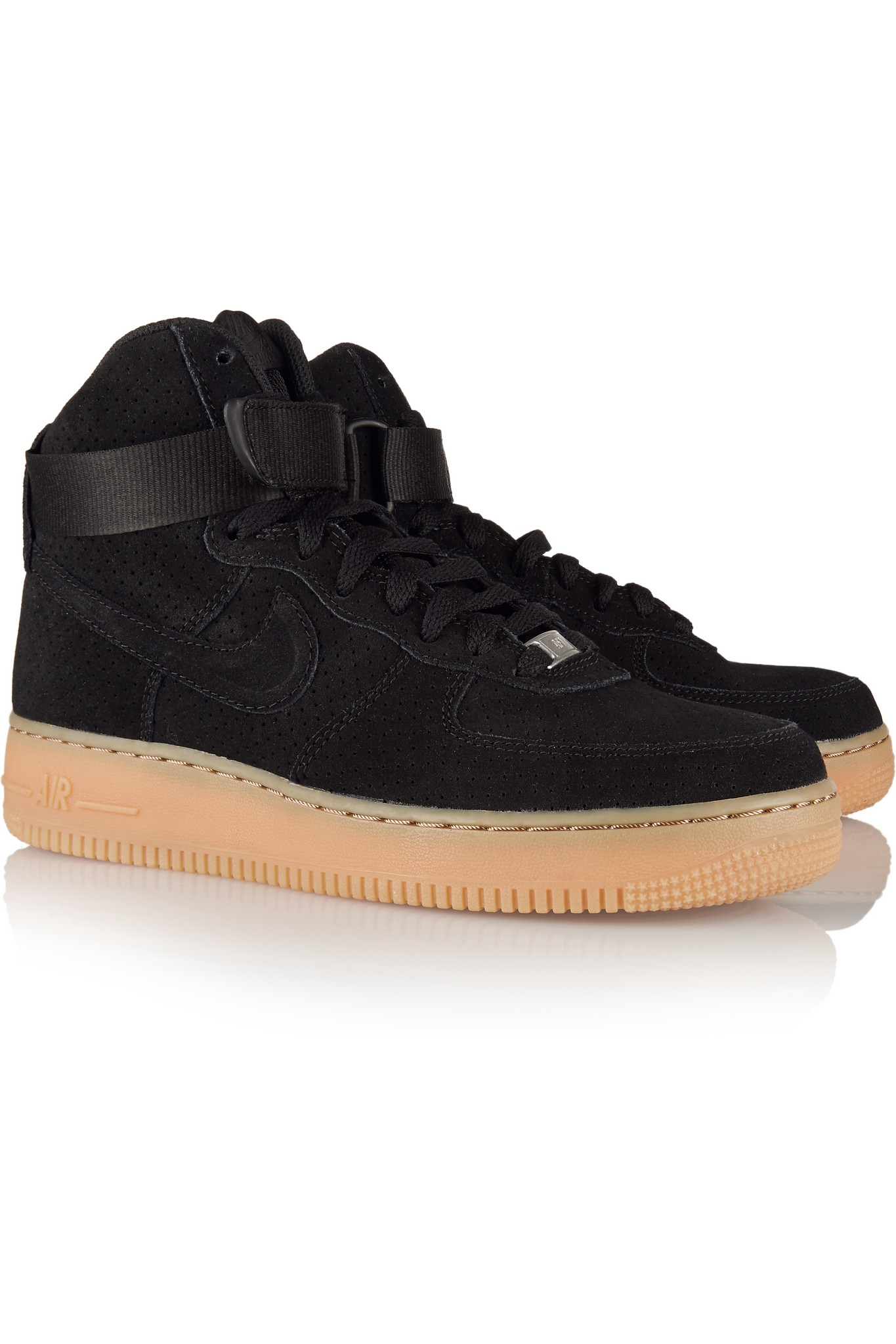 Nike Air Force 1 Hi Suede Sneakers in Black - Lyst