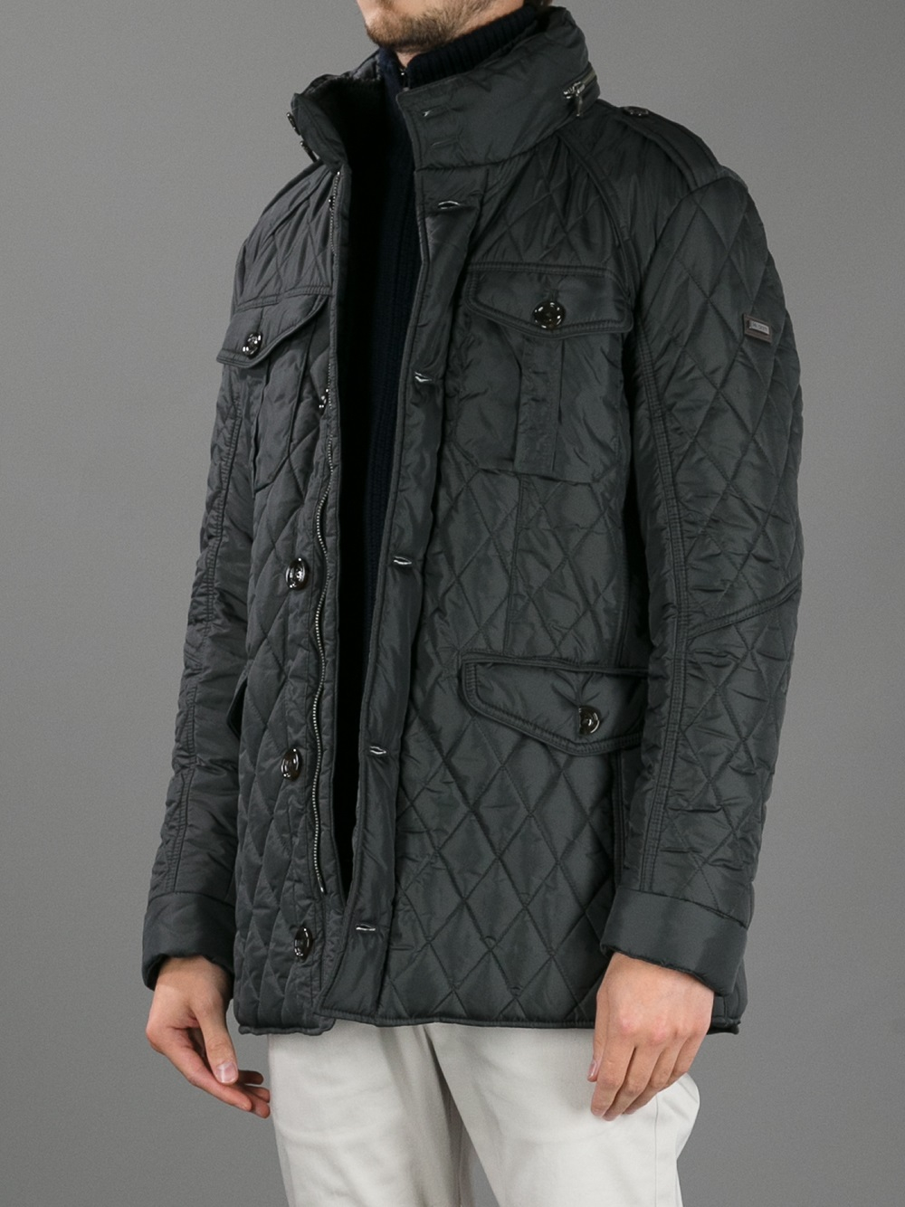 Hackett Holborn Quilted Jacket in Grey (Gray) for Men - Lyst