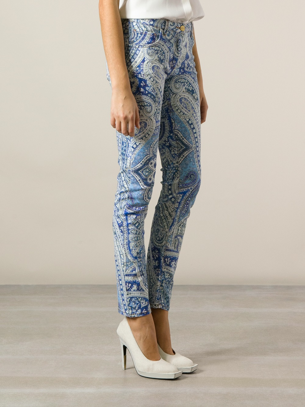 Etro Paisley Print Jeans in Blue | Lyst