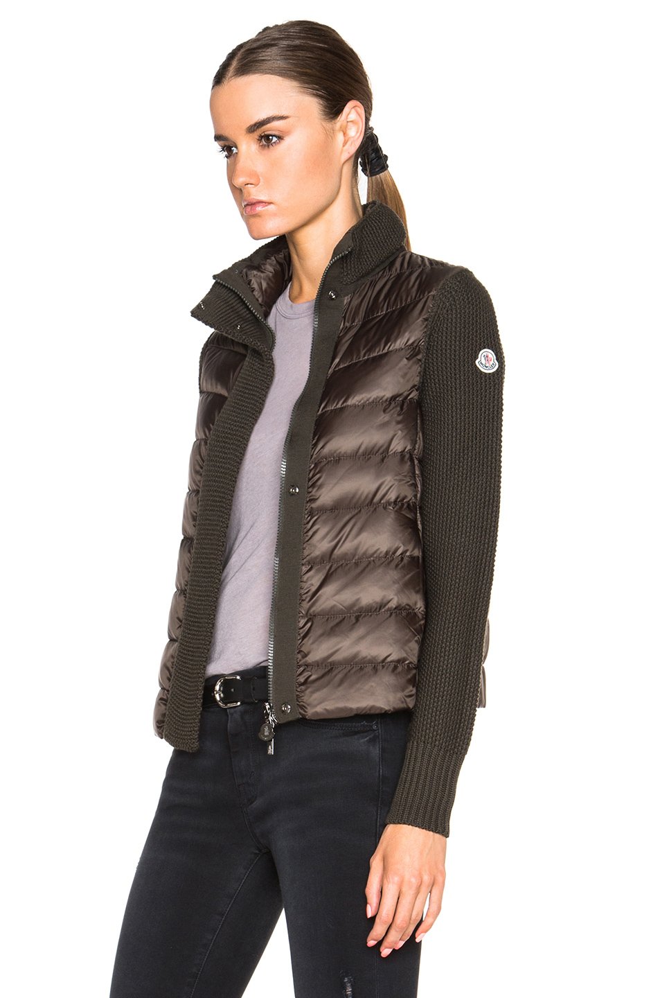 Moncler Knit Jacket in Green - Lyst
