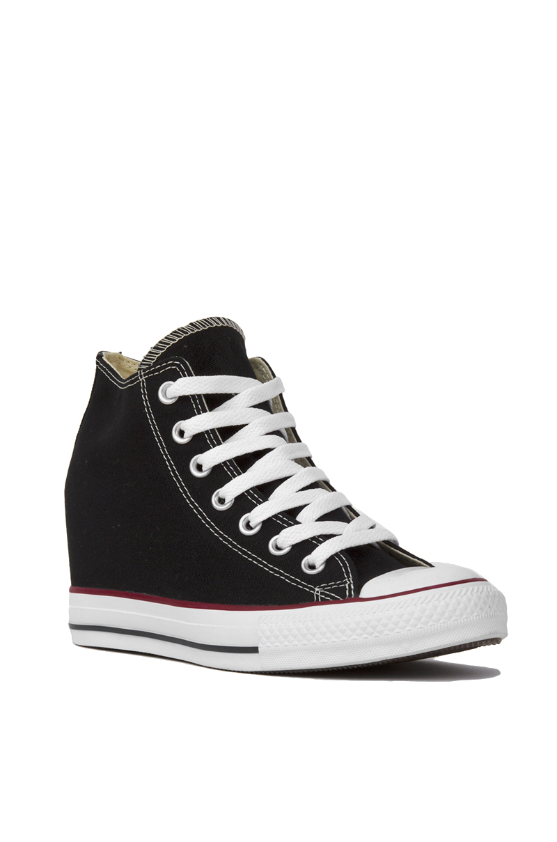 black converse wedge heels