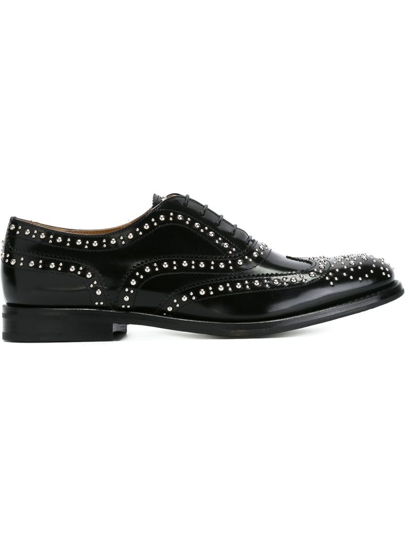 Church's Studded Leather Brogues in Black | Lyst