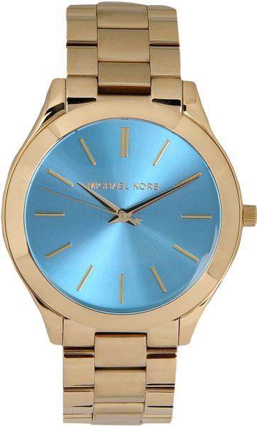 Michael Kors Wrist Watch in Gold (Turquoise) | Lyst