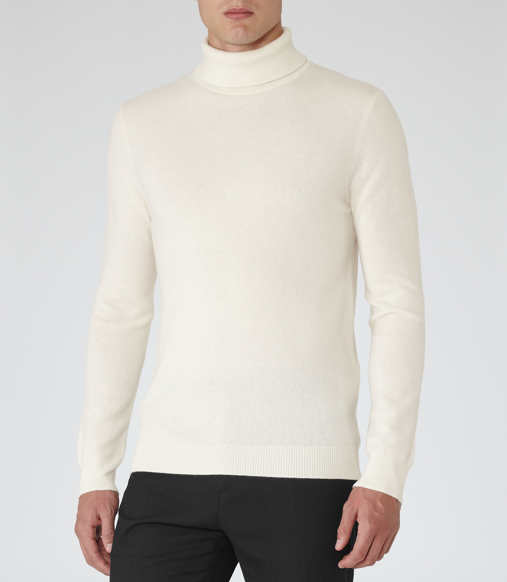 Reiss Blackjack Cashmere Rollneck Jumper in White for Men (OFF WHITE ...