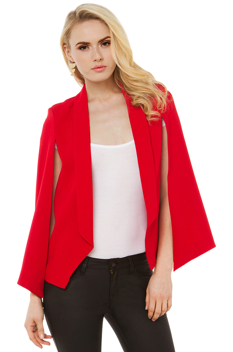 Lyst - Akira Red Cape Blazer in Red