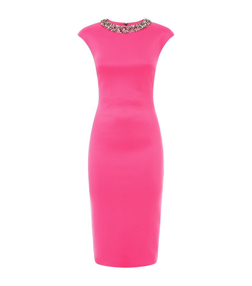 knee length dresses for ladies BRAND NEW TED BAKER RED HIGH NECK EMBELLISHED DRESS SIZE 2 UK 10 – Whispers  Dress Agency