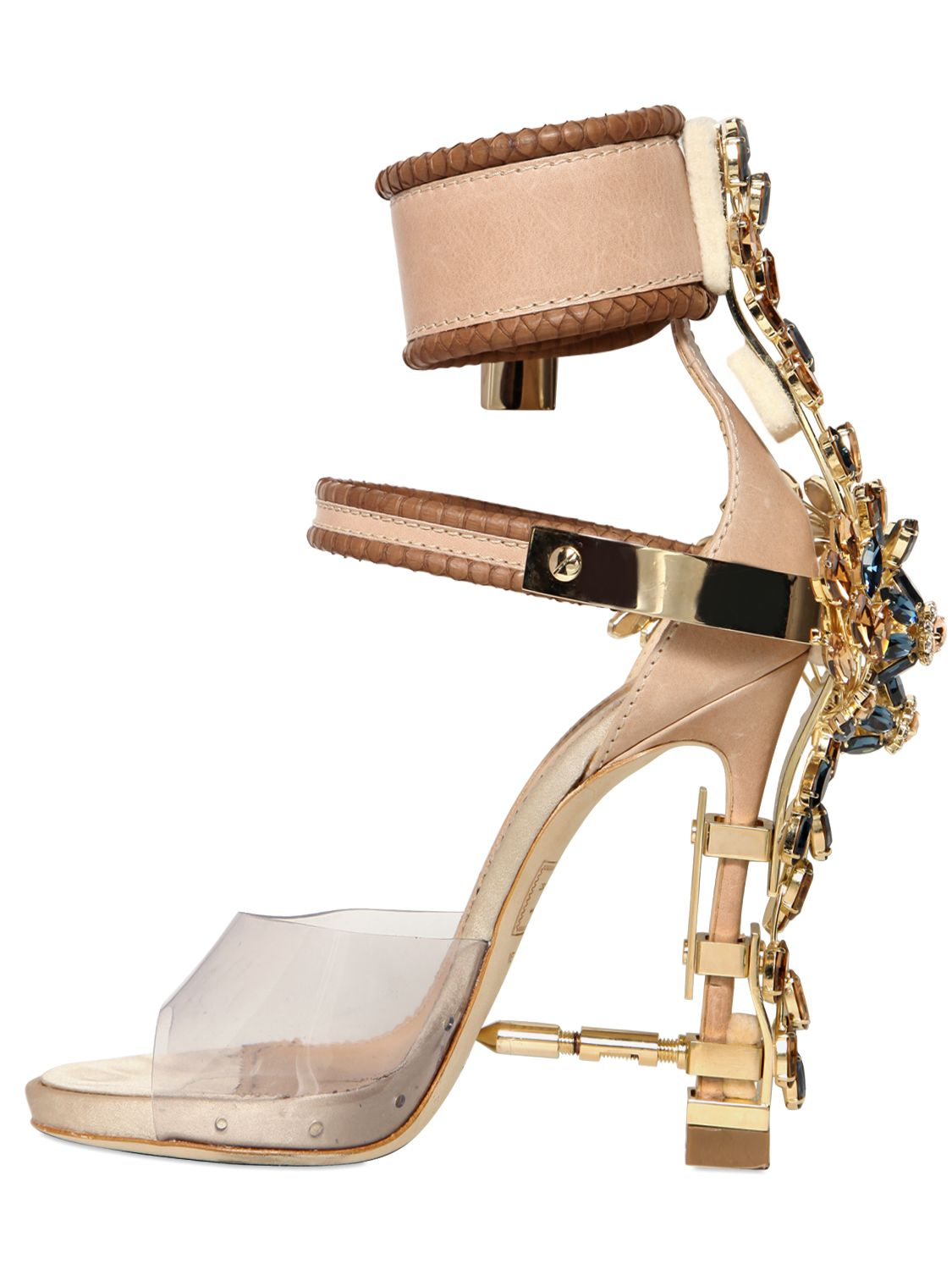 DSquared² mm Jewelled Leather Elaphe Sandals   Lyst