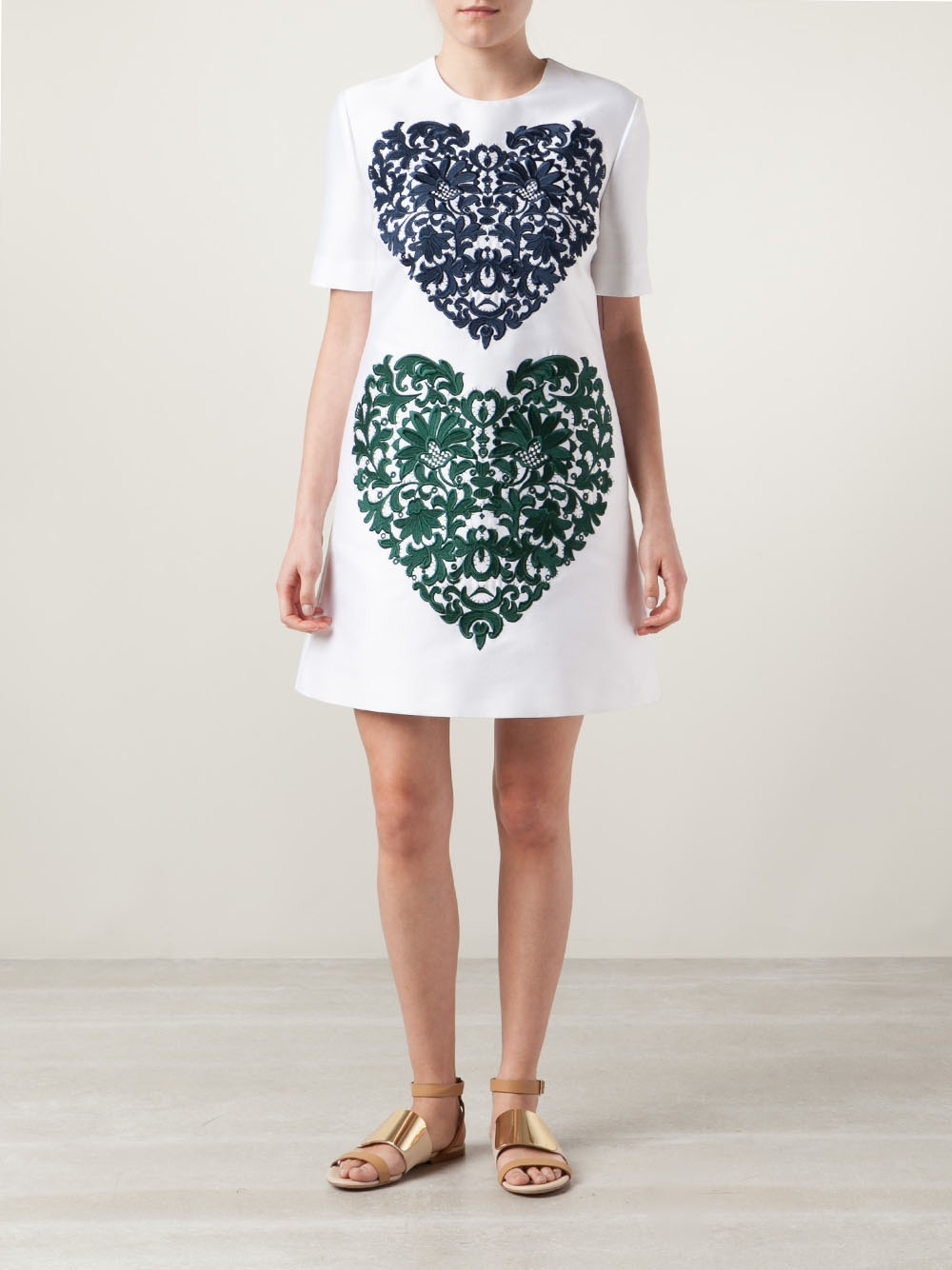Stella McCartney Heart Embroidered Dress in White Lyst