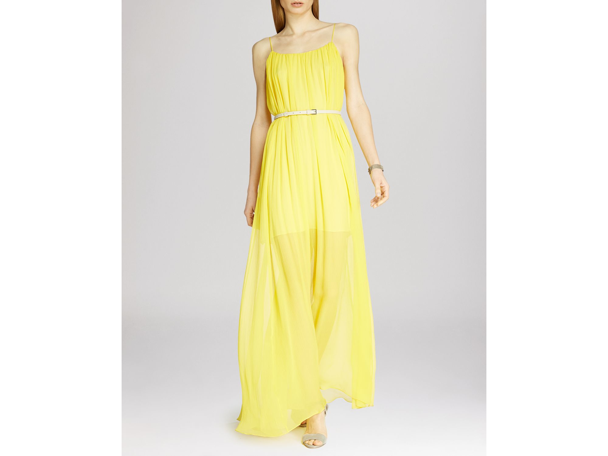 sheer overlay maxi dress