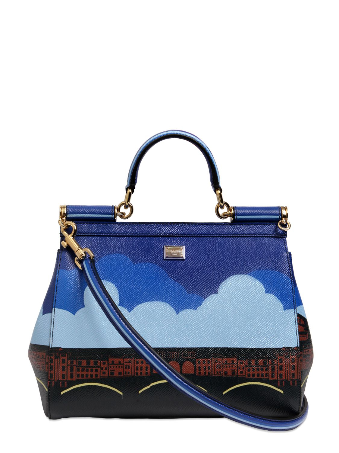 Sicily leather mini bag Dolce & Gabbana Blue in Leather - 25211564