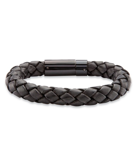 Lyst Palmbeach Jewelry Men S Black Braided Leather And Ion Gallery