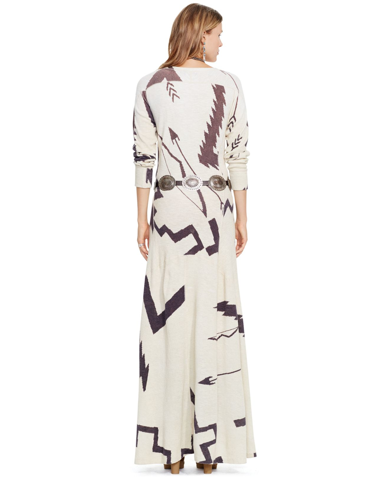 Polo Ralph Lauren Southwestern-print Maxi Dress in White | Lyst