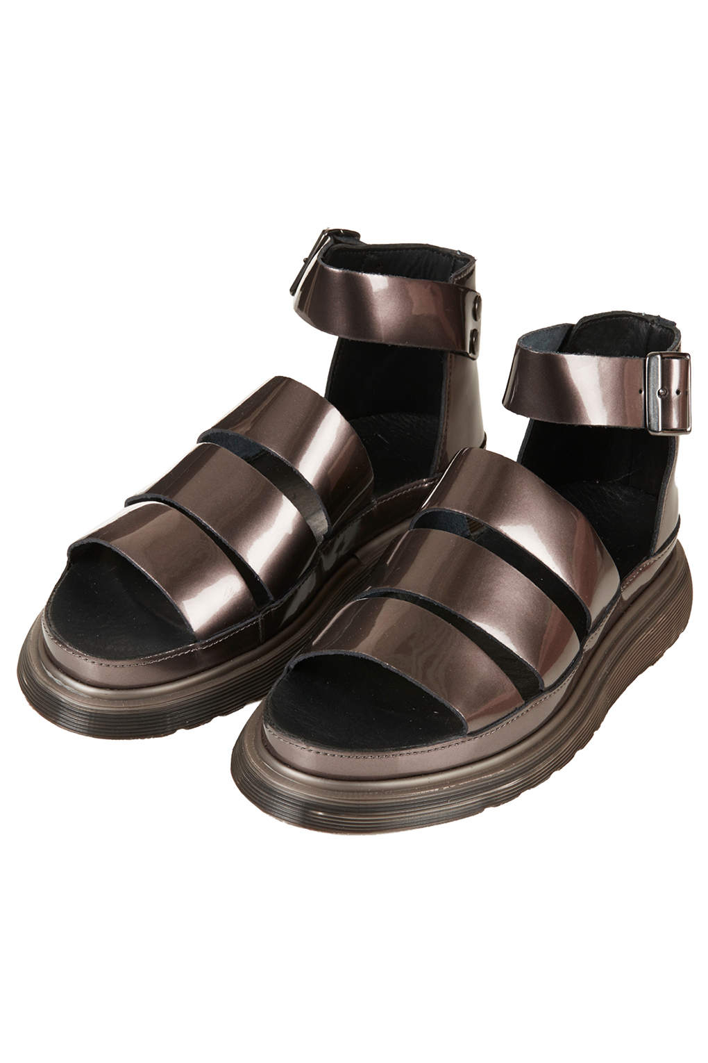 TOPSHOP Dr Marten Clarissa Sandals in Pewter (Metallic) - Lyst