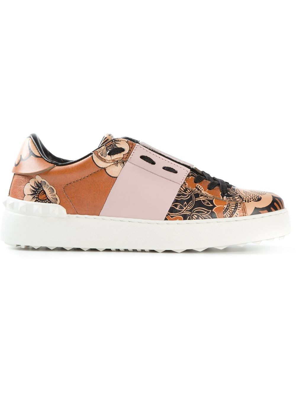 Valentino 'Open' Floral Print Sneakers - Lyst