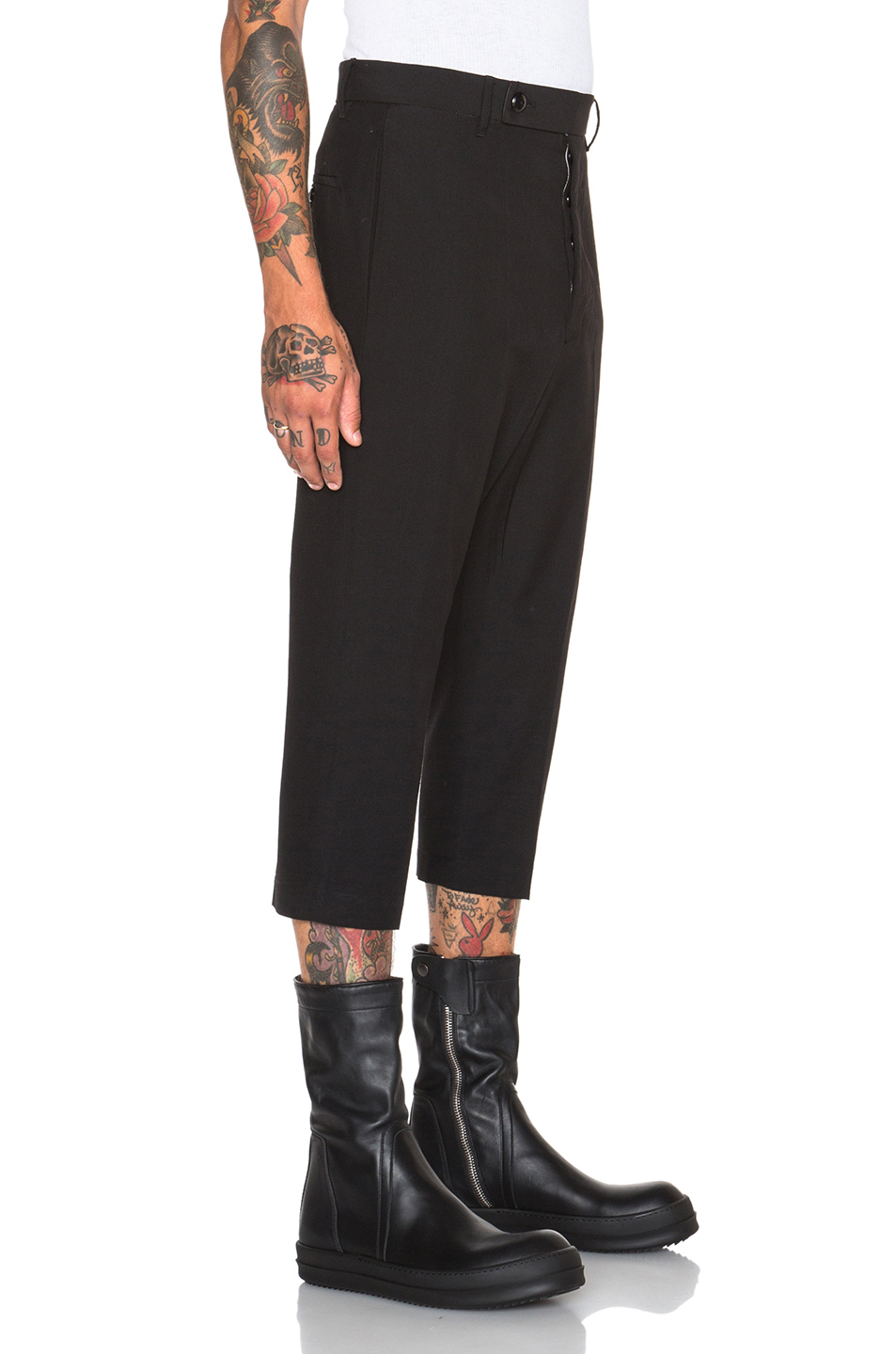 Lyst Rick Owens Men'S Cropped Astaire Tailored Pants in Black