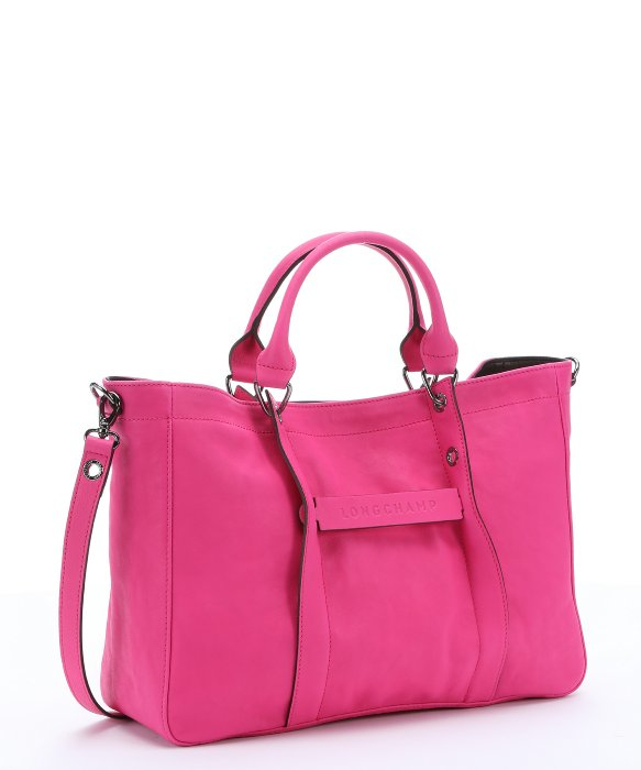 Lyst - Longchamp Hot Pink Leather '3d' Convertible Tote in Pink