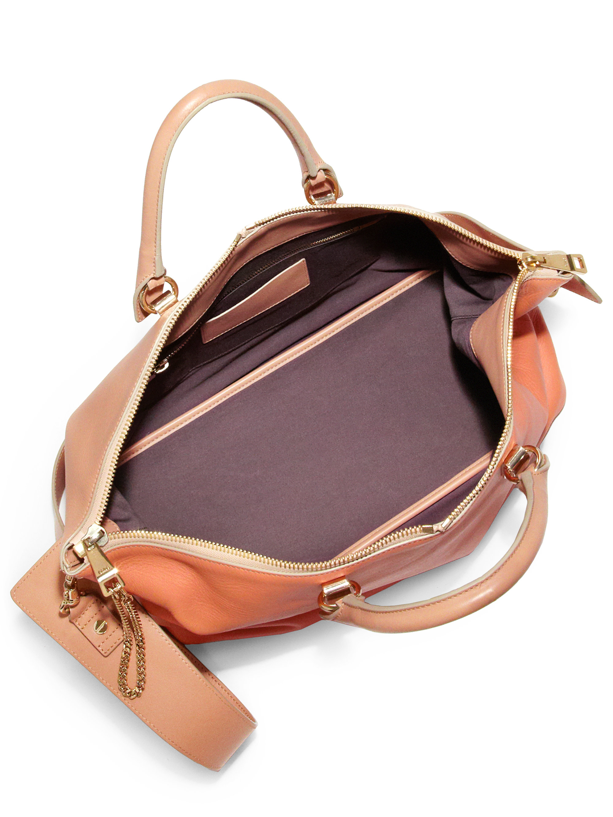 Chlo Baylee Medium Bicolor Shoulder Bag in Orange (WET SAND) | Lyst