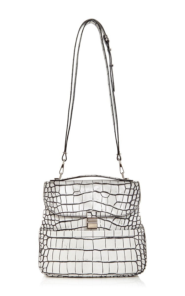 Proenza Schouler White Croc Embossed Leather Kent Bag - Lyst