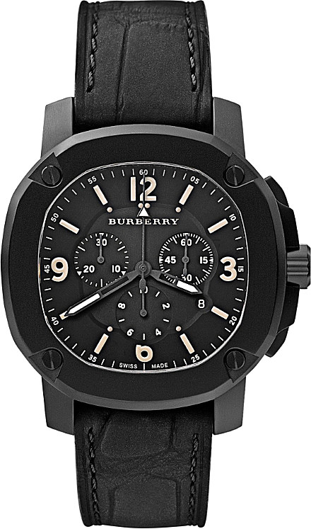Burberry The Britain Bby1103 Chronograph Watch in Black for Men | Lyst