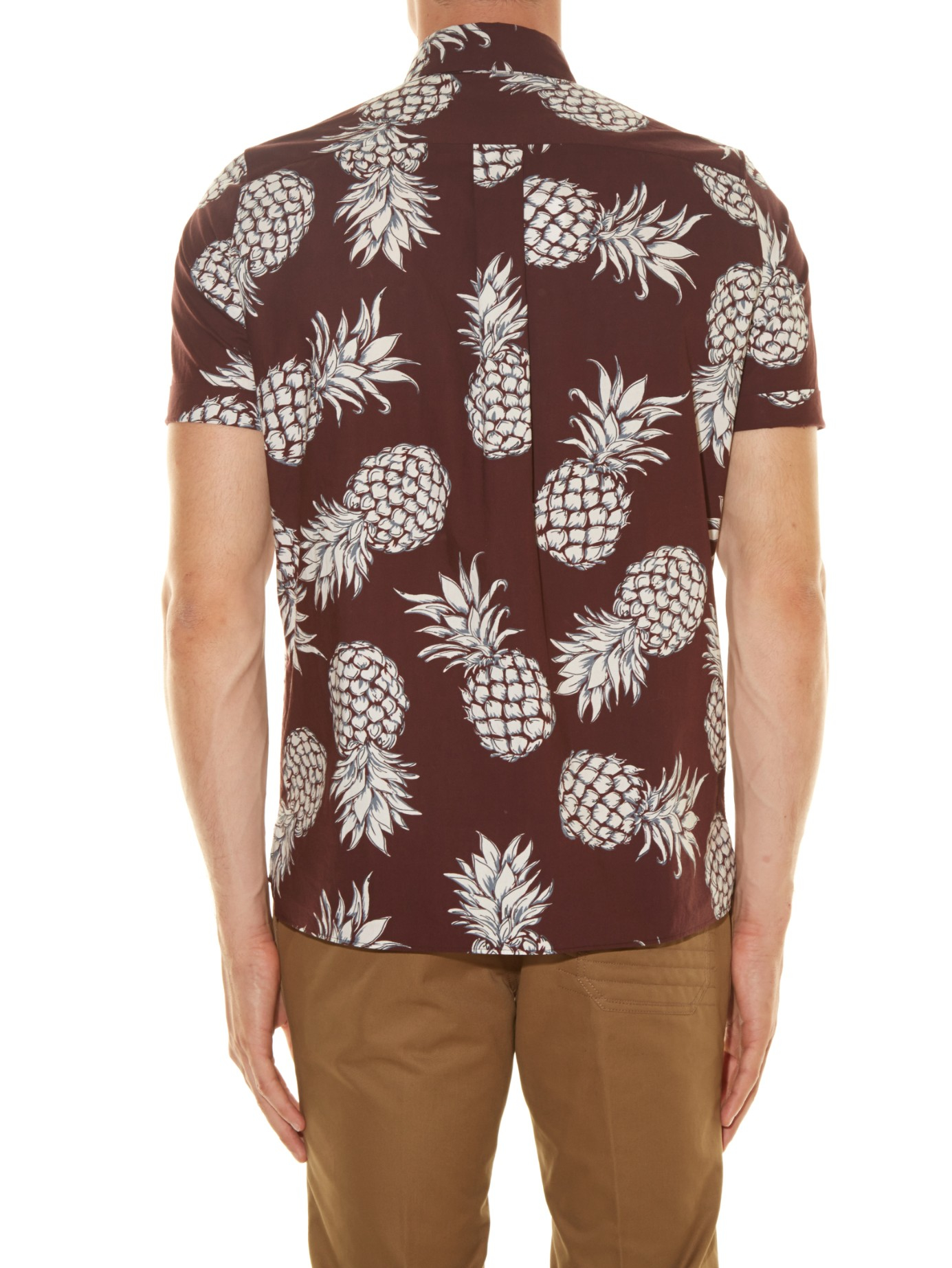Valentino Cotton Pineapple-print Hawaiian Shirt in Purple for Men - Lyst