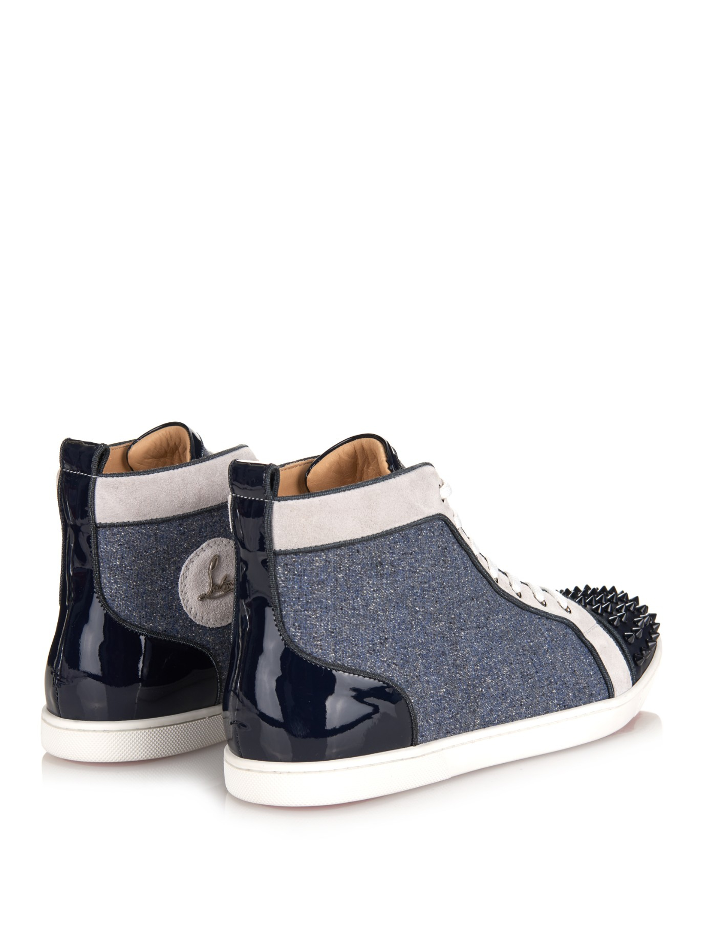 Christian louboutin Bip Bip Orlato Spiked High-Top Sneakers in ...