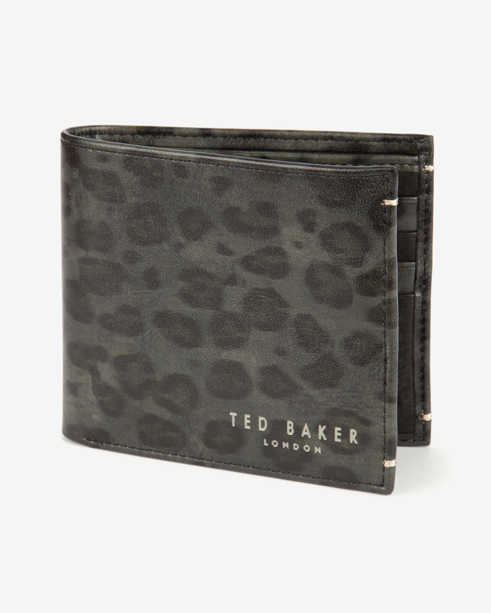 leopard print leather wallet