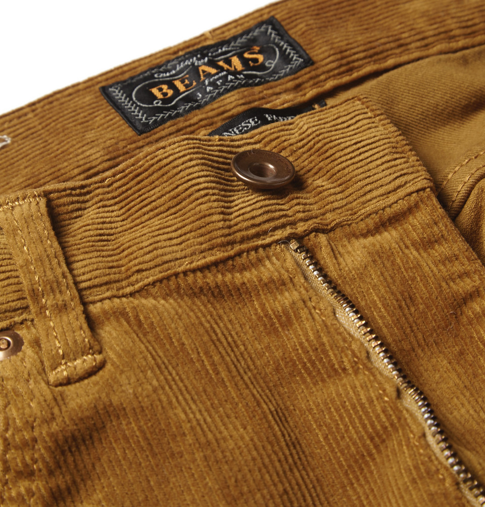 Beams Plus Slim-Fit Corduroy Trousers in Brown for Men - Lyst