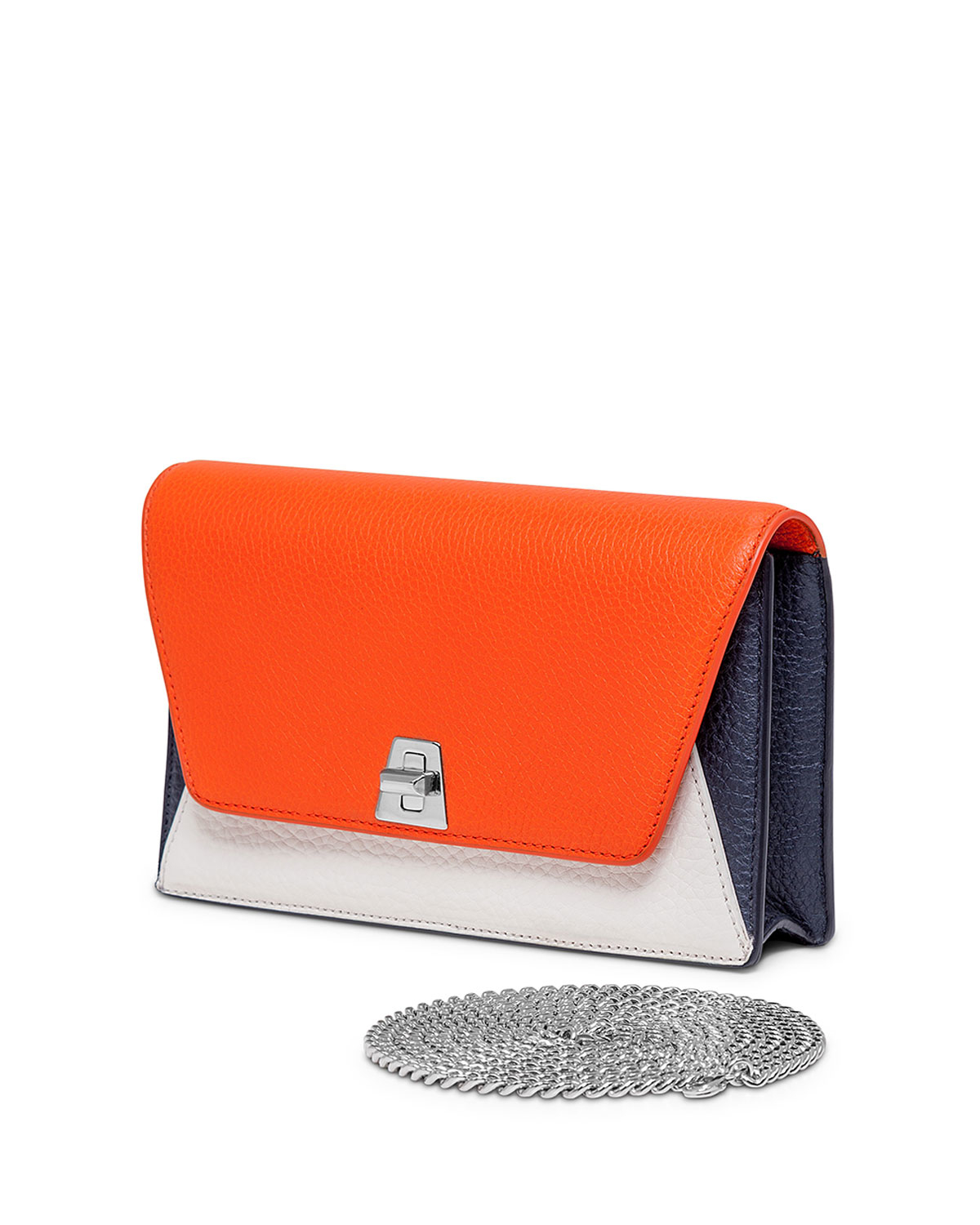 Lyst Akris Anouk Leather Chain Envelope Clutch Bag in Orange