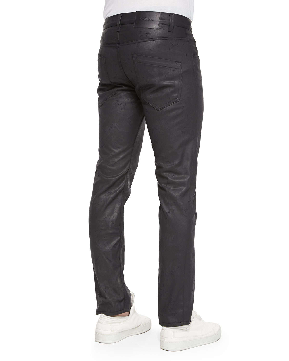 Helmut Lang Waxcoated Scratched Denim Jeans in Black for Men Lyst