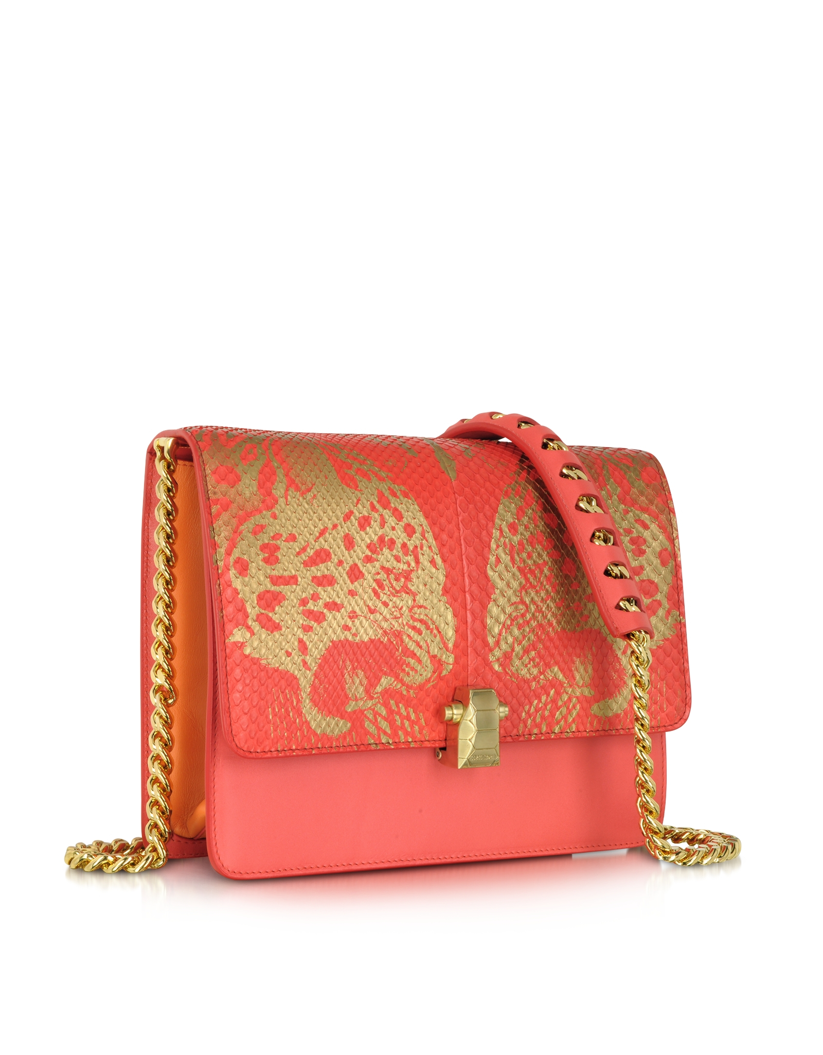 Lyst - Roberto Cavalli Hera Medium Tiger Printed Shoulder Bag in Pink