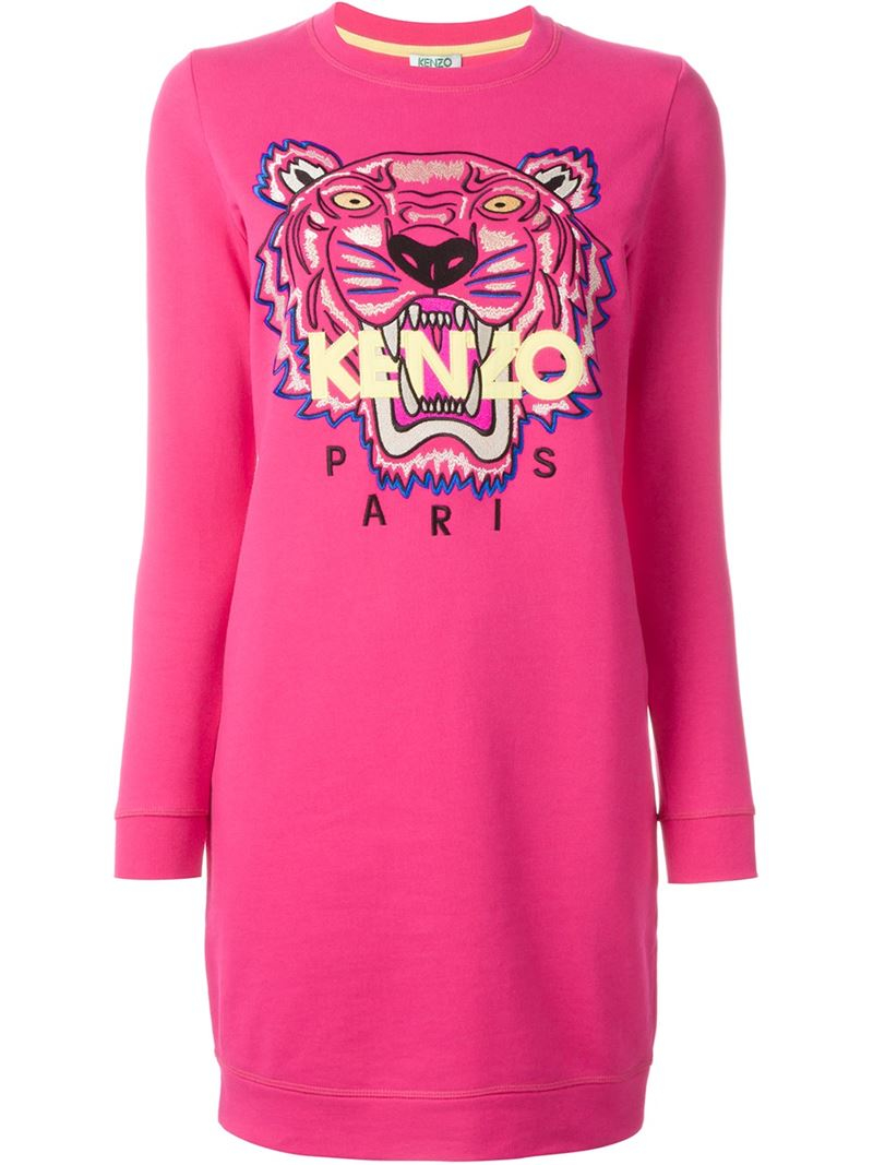 KENZO Cotton 'tiger' Sweatshirt Dress 