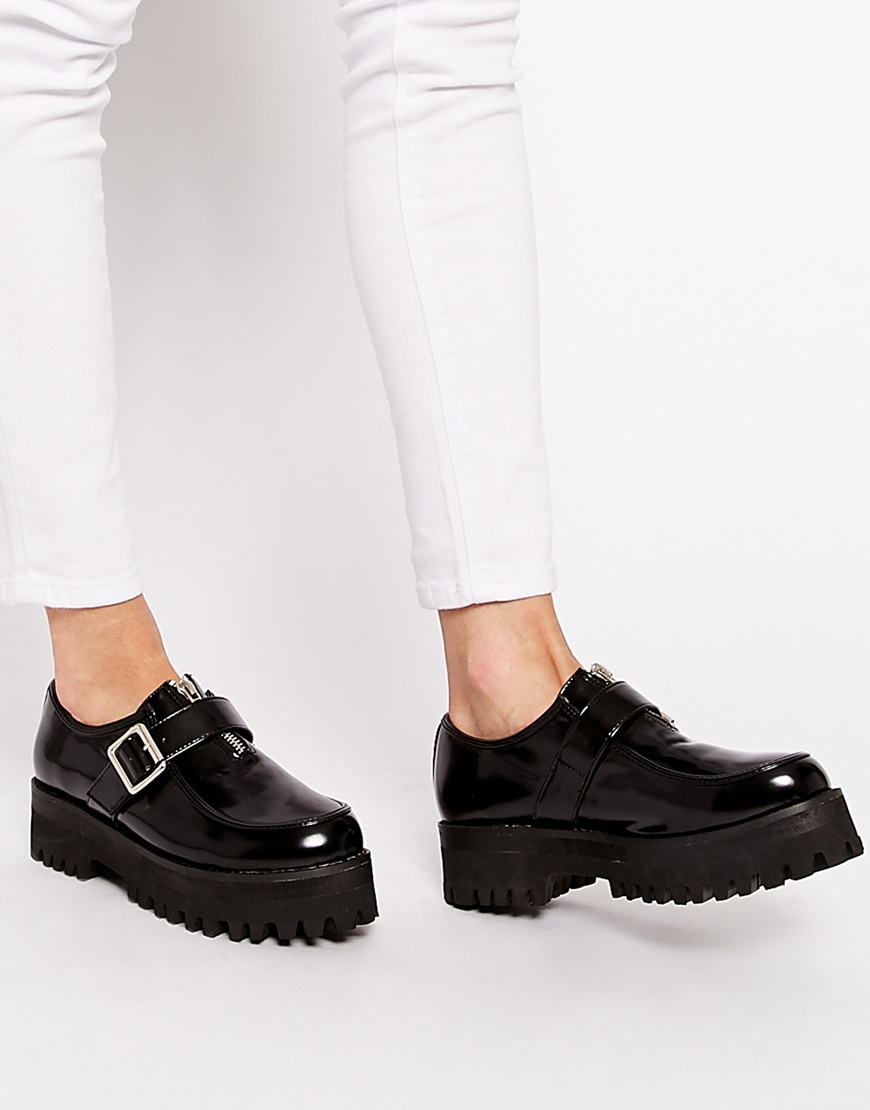 black chunky flat shoes Big sale - OFF 71%