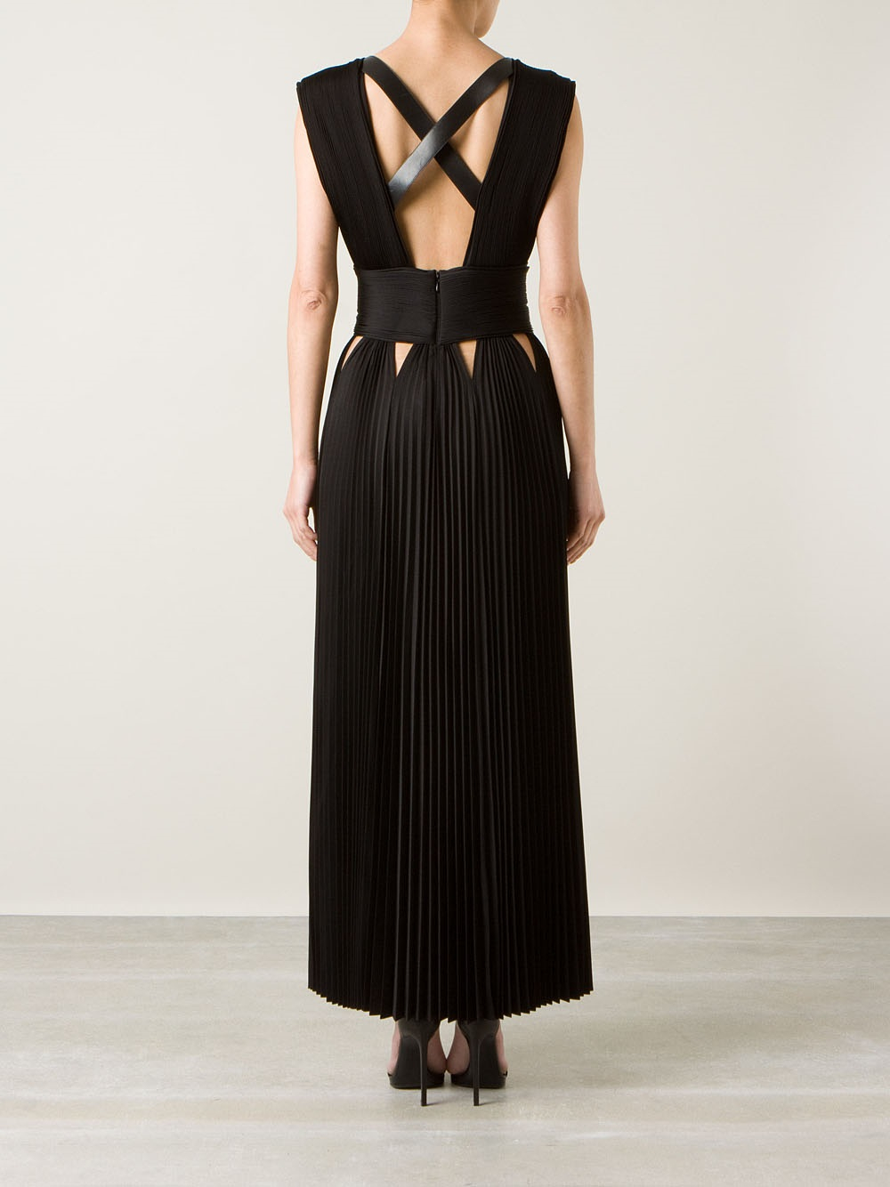 Lyst - Givenchy Pleated Maxi Dress in Black