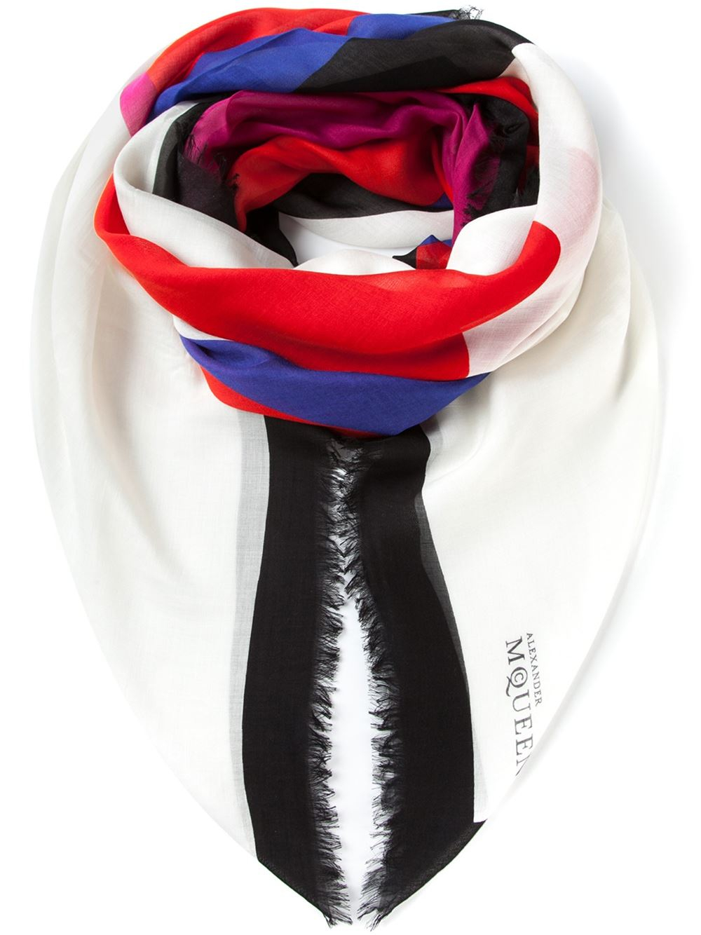 Alexander mcqueen Heart Print Scarf in Multicolor (multicolour) Lyst