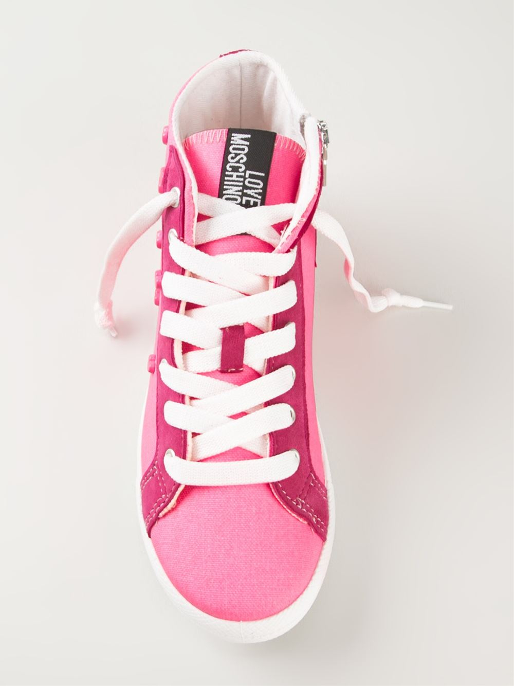 Love Moschino Heart Studs HiTop Sneakers in Pink Lyst