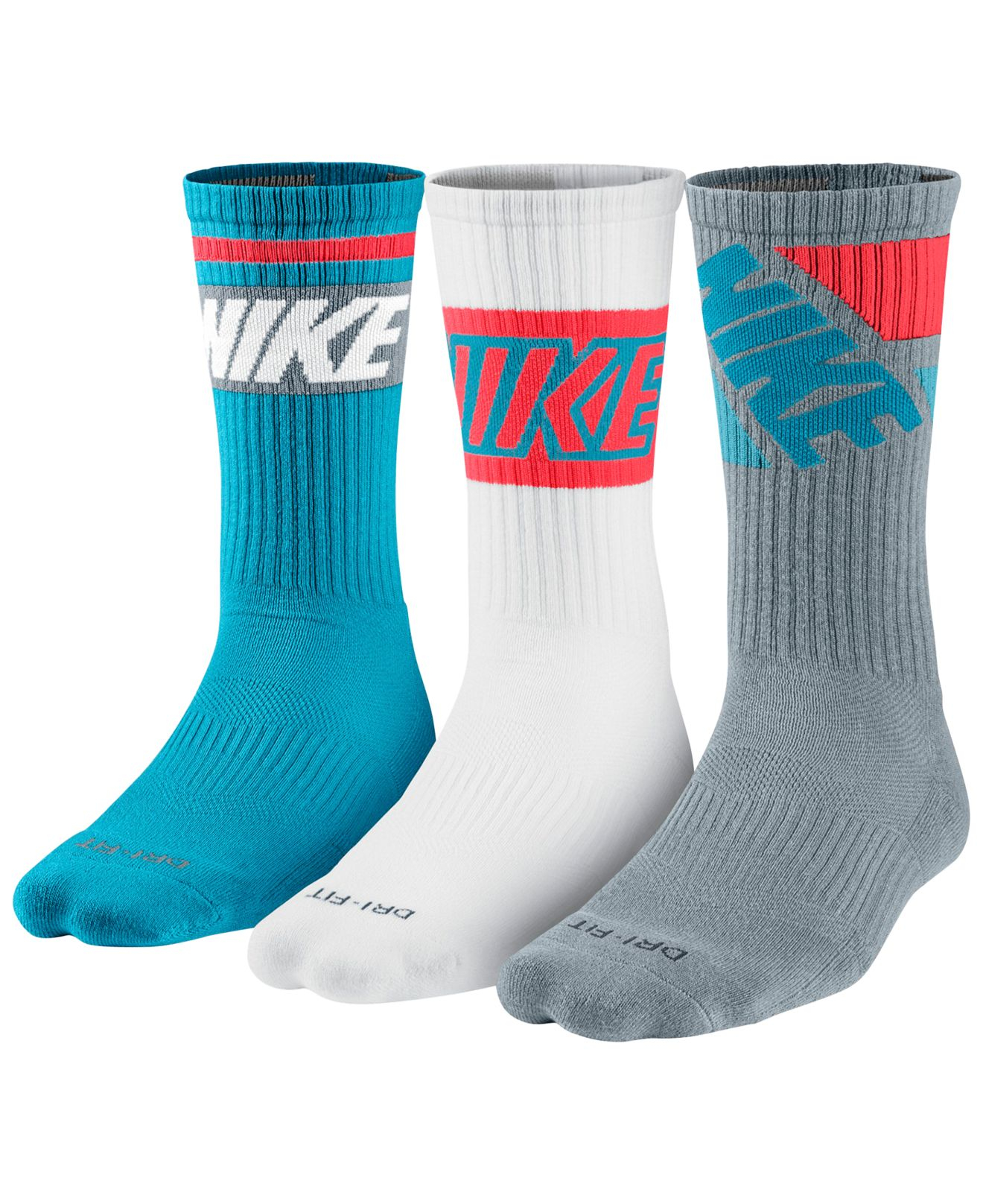 Nike Dri-fit Fly Rise Crew Socks 3-pack in Blue for Men - Lyst