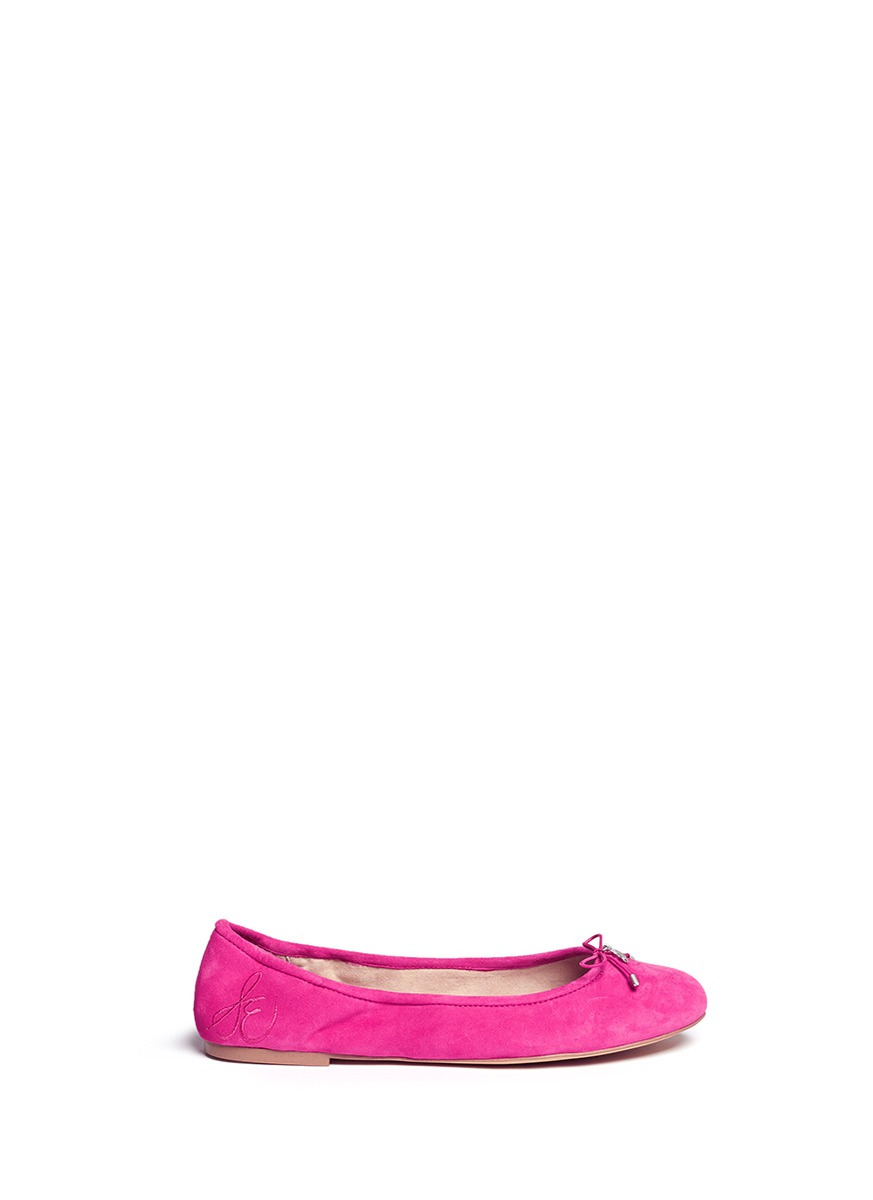 Sam Edelman 'felicia' Suede Ballerina Flats in Pink | Lyst