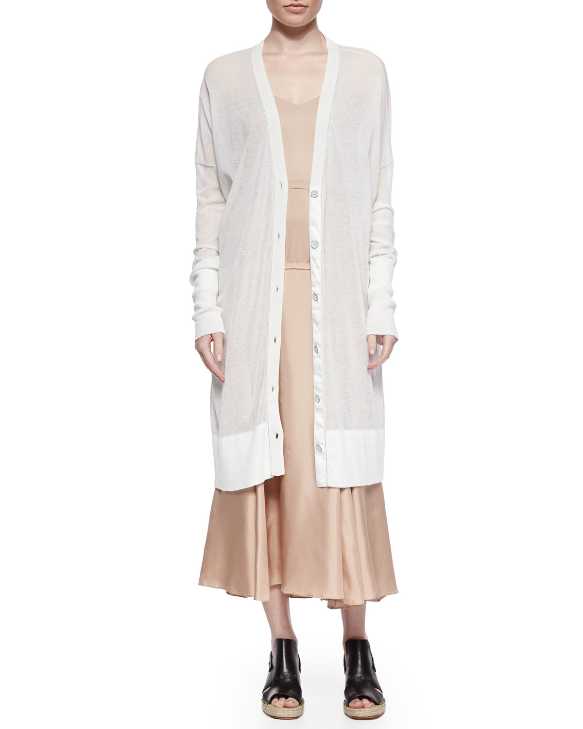 Rag & bone Noreen Long Lightweight Cardigan in White Lyst