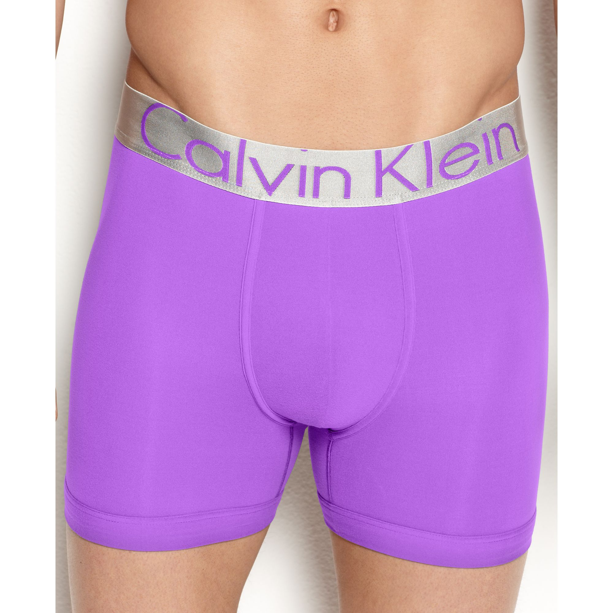 Calvin Klein Steel Microfiber Boxer Brief in Purple for Men - Lyst
