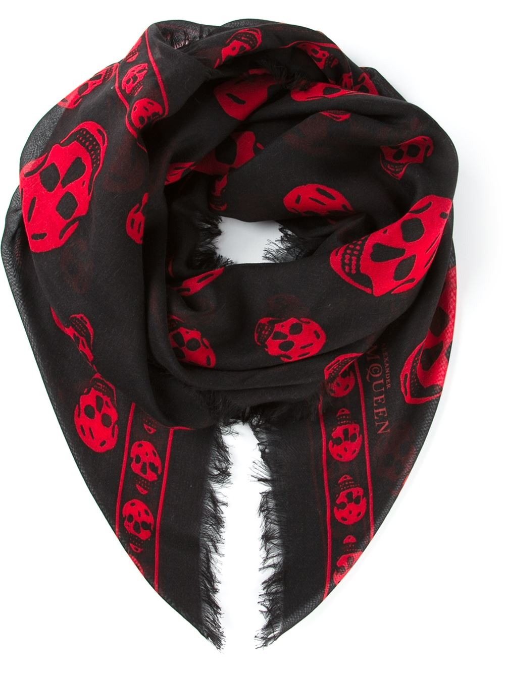 black and red alexander mcqueen scarf