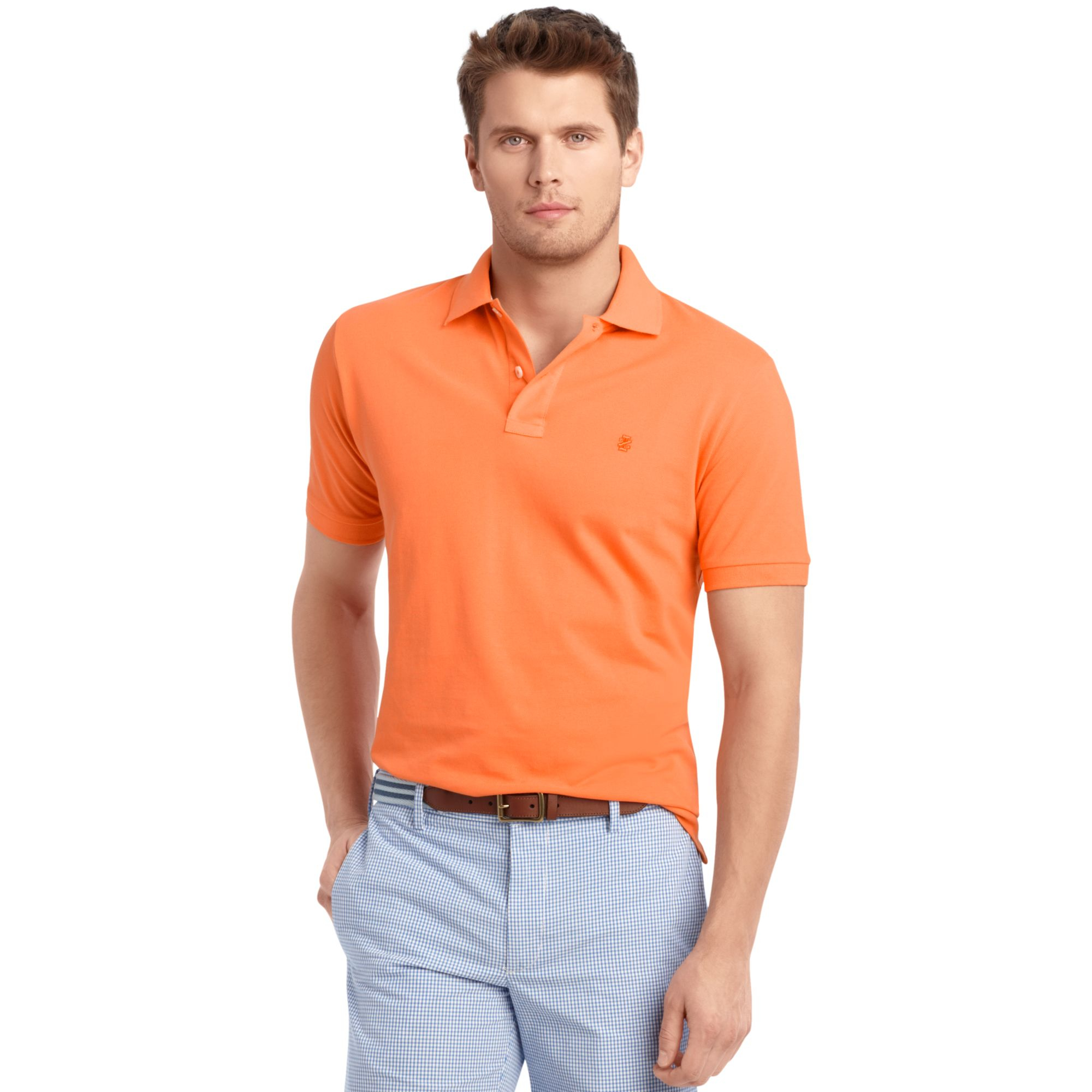 Izod Short Sleeve Basic Polo Shirt in Yellow for Men | Lyst