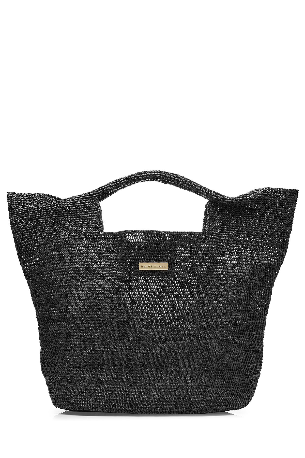 Lyst Heidi klein Grace Bay Large Raffia Bucket Bag Black in Black