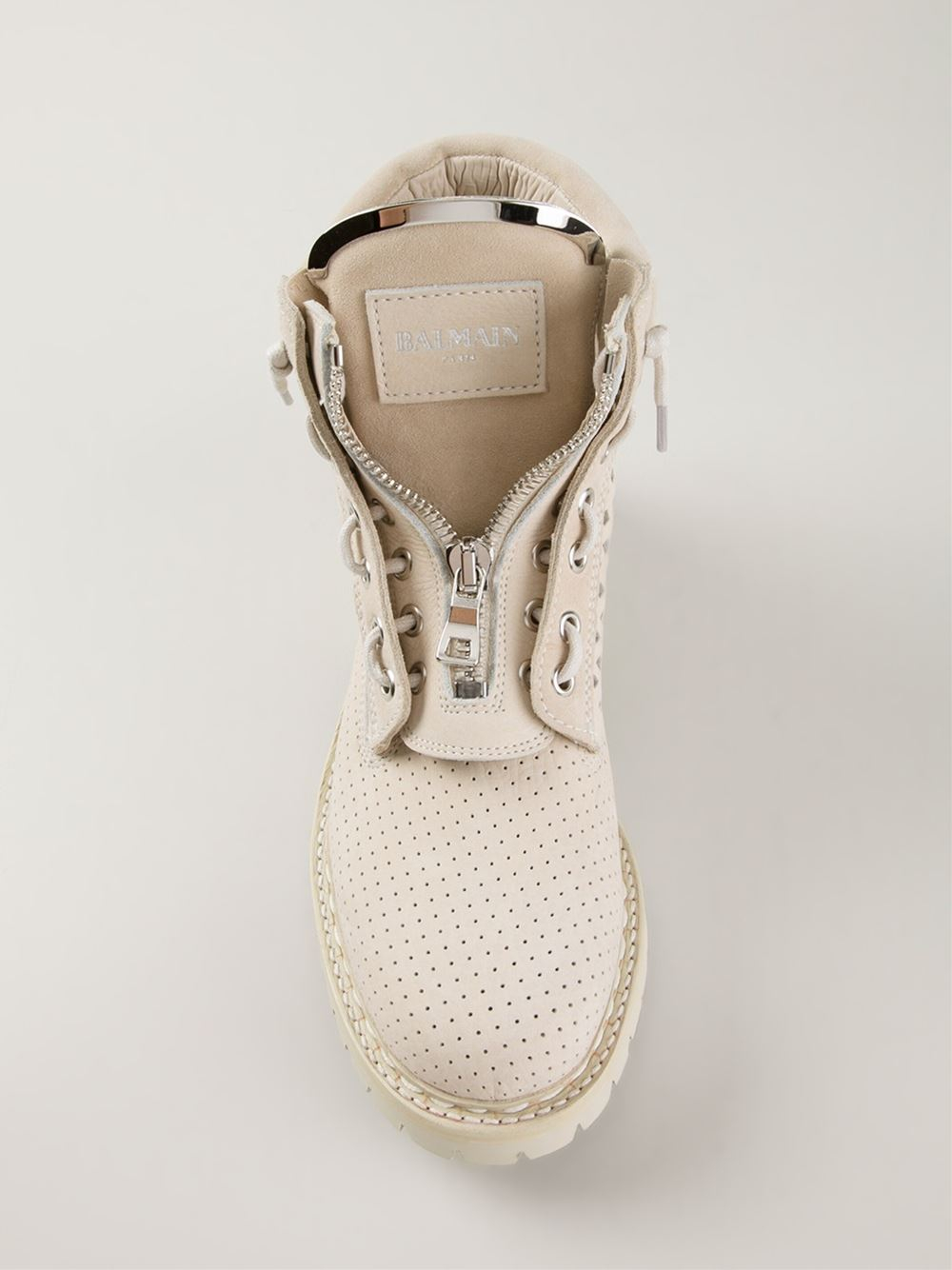 balmain white boots