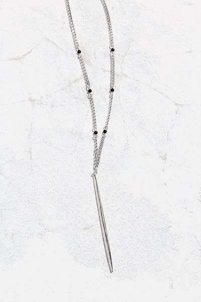 Urban Outfitters Rebecca Needle Pendant Necklace in Silver