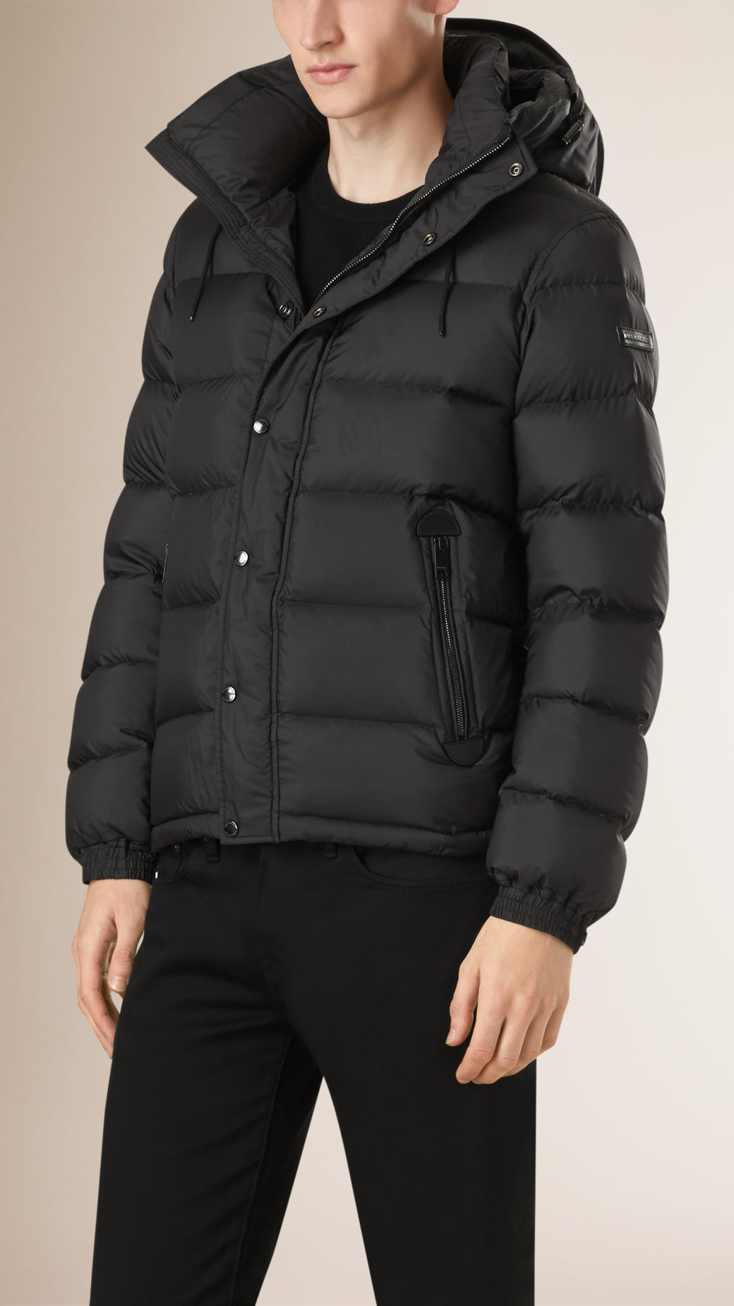 Burberry Lightweight Down-filled Puffer Jacket In Black For Men Lyst ...