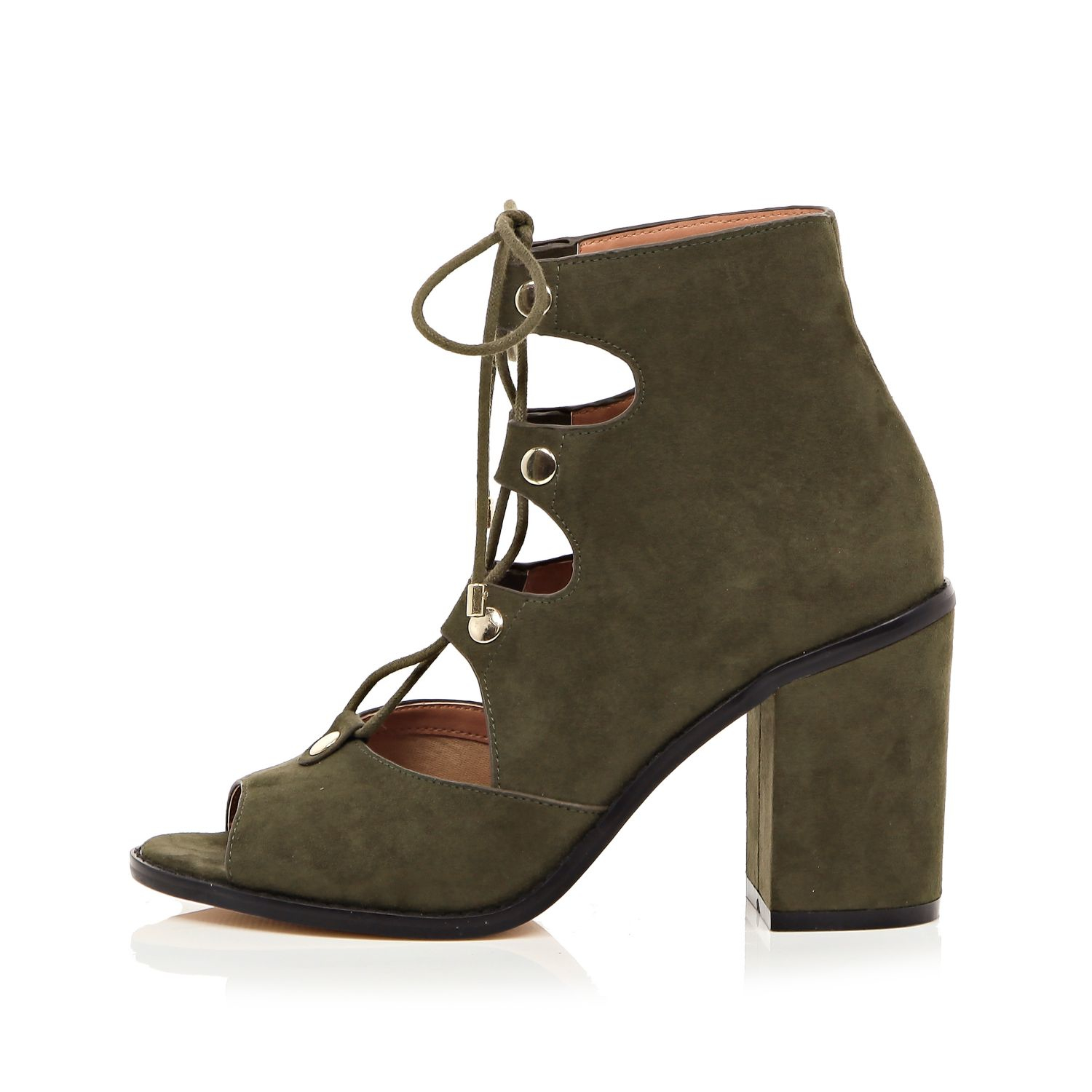 ghillie lace up block heels