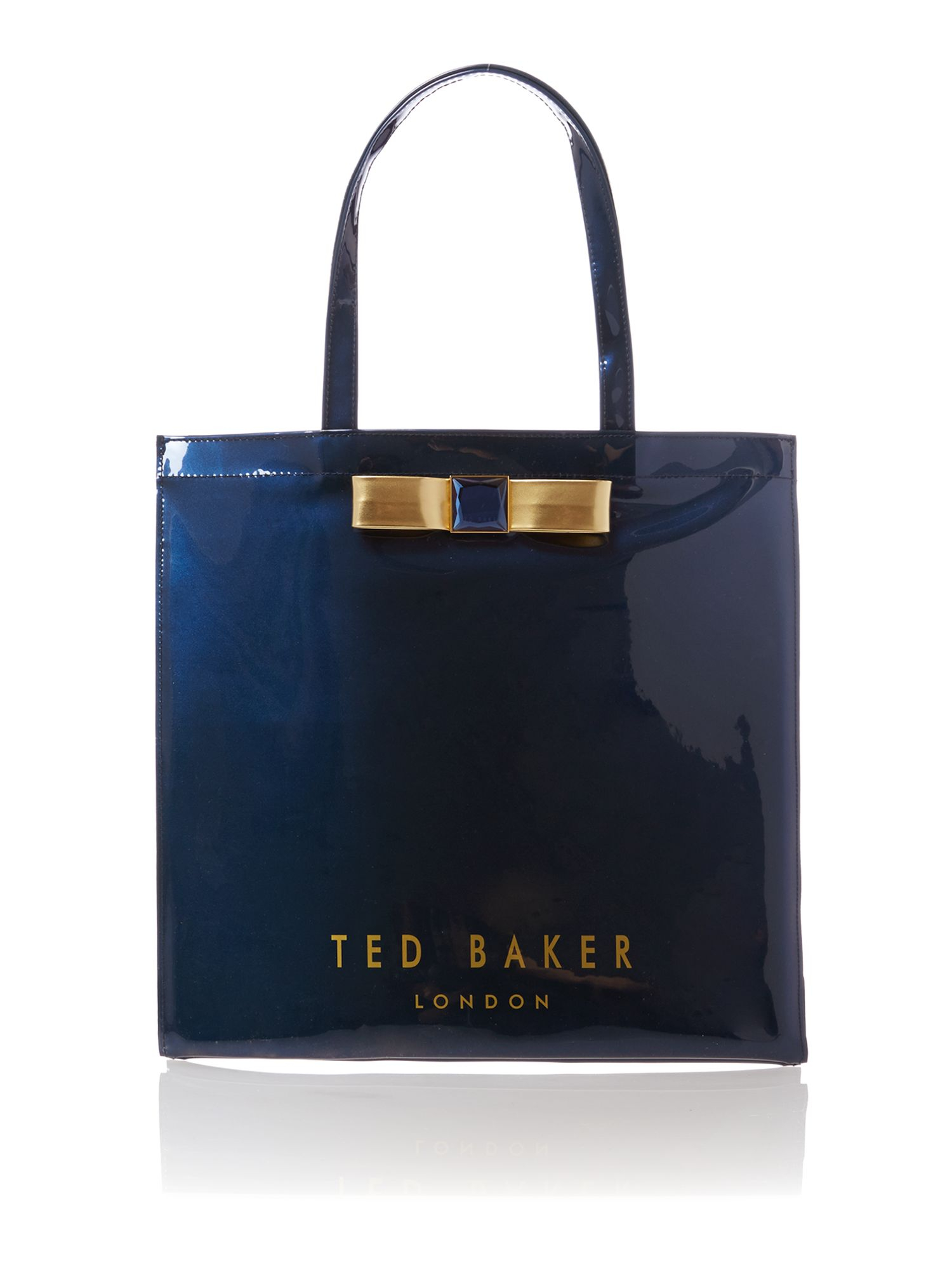 Ted baker Navy Large Bowcon Tote Bag in Blue (Navy) | Lyst