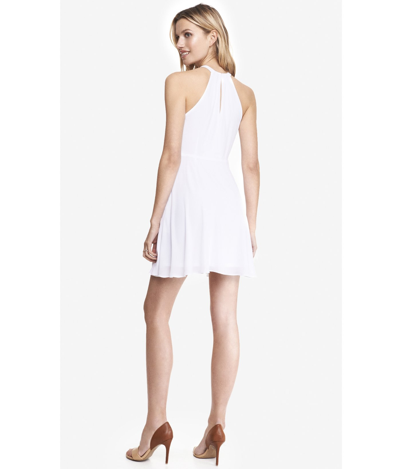 Buy > white halter dress > in stock