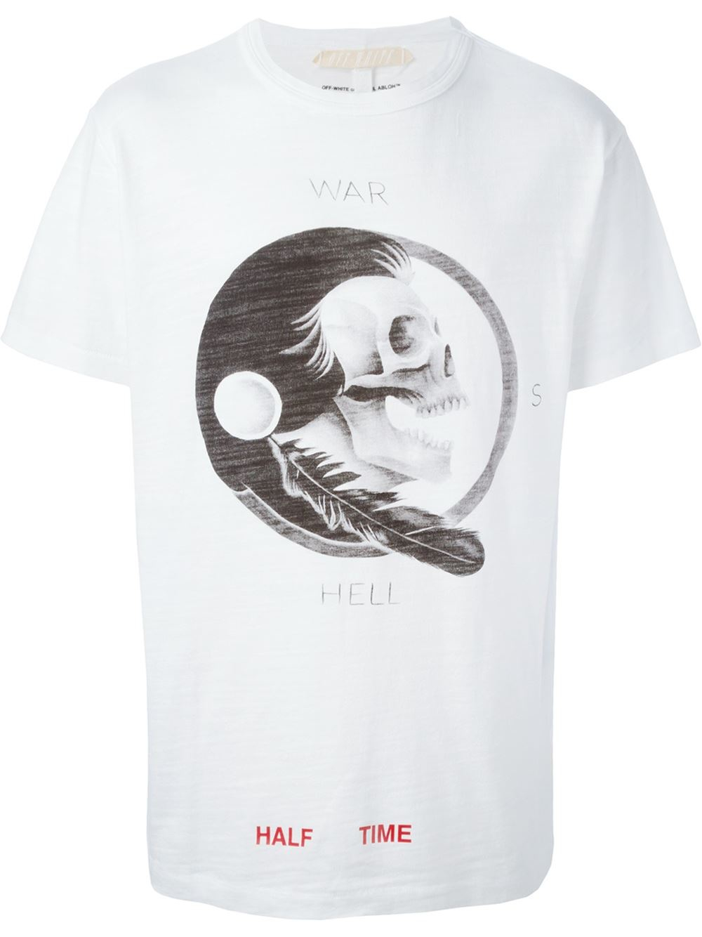 Off-White c/o Virgil Abloh War Hell Skull Print T-shirt in White for Men |  Lyst
